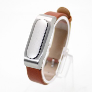 Ремешок для браслета Xiaomi Mi Band Leather Brown/Silver Лицензия