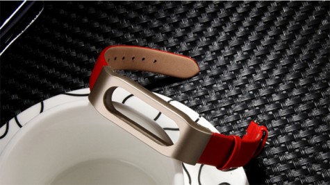 Ремінець для браслета Xiaomi Mi Band Leather Red/Silver Ліцензія