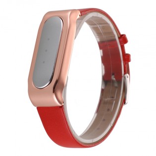 Ремешок для браслета Xiaomi Mi Band Leather Red/Rose Gold Лицензия