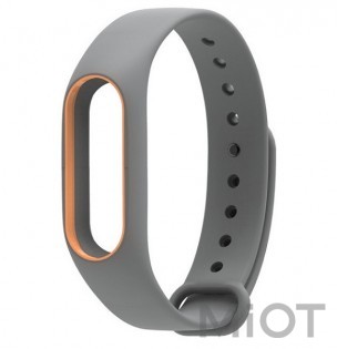 Ремінець для браслета Xiaomi Mi Band 2 Gray/Orange