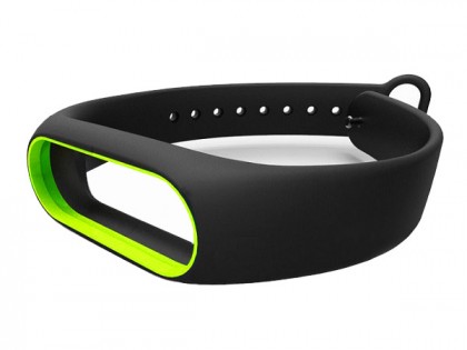 Ремешок для браслета Xiaomi Mi Band 2 Black/Green + display protector
