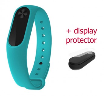 Ремешок для браслета Xiaomi Mi Band 2 Blue + display protector