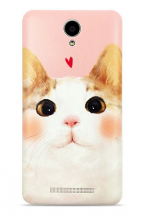 Чехол бампер Xiaomi Redmi Note 2 Cartoon series 3D Meng cat ORIGINAL