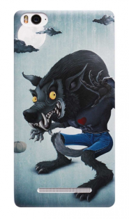 Чехол бампер для смартфонов Xiaomi Mi4i/с Werewolf 3D