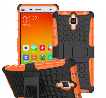 Чехол бампер для смартфонов Xiaomi Mi4 Anti-shock Black/Orange