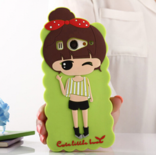 Чехол бампер силиконовый для смартфонов Redmi 2 Green Girl