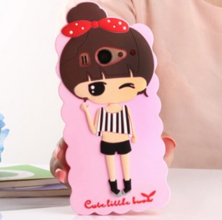 Чехол бампер силиконовый для смартфонов Redmi 2 Pink Girl
