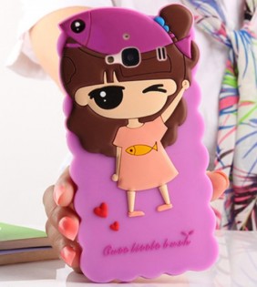 Чохол бампер силіконовий до смартфонів Redmi 2 Purple Girl