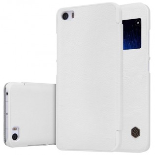 Кожаный чехол книжка  с окошком Nillkin Qin Series Q-LC XM для смартфонов Xiaomi Mi5 White