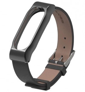 Шкіряний ремінець Xiaomi MiJobs до Xiaomi Mi Band 2 Black