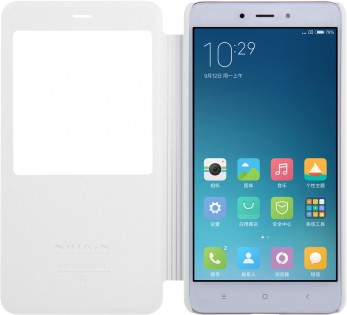 Чехол книжка с окошком Nillkin Sparkle Series для Xiaomi Redmi Note 4 White SP-LC HM